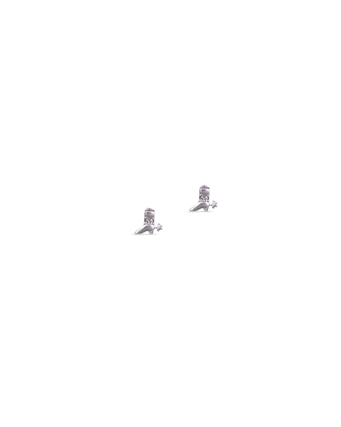 Sterling silver cowboy boot earrings
