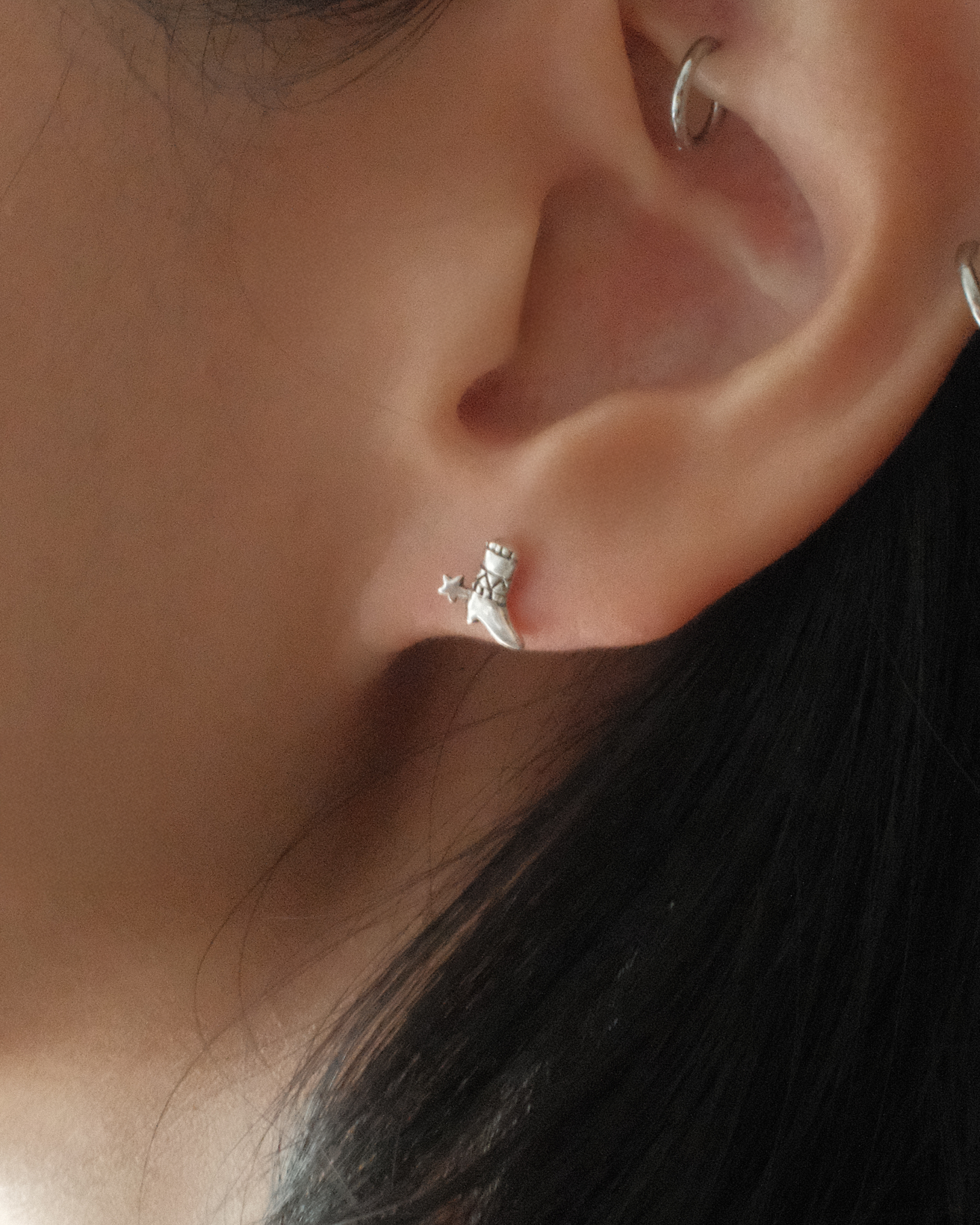 Sterling silver cowboy boot earrings